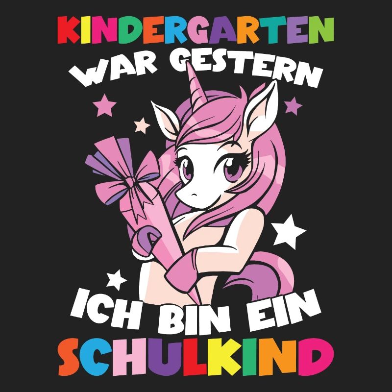 Ich bin ein Schulkind Einschulung Einhorn