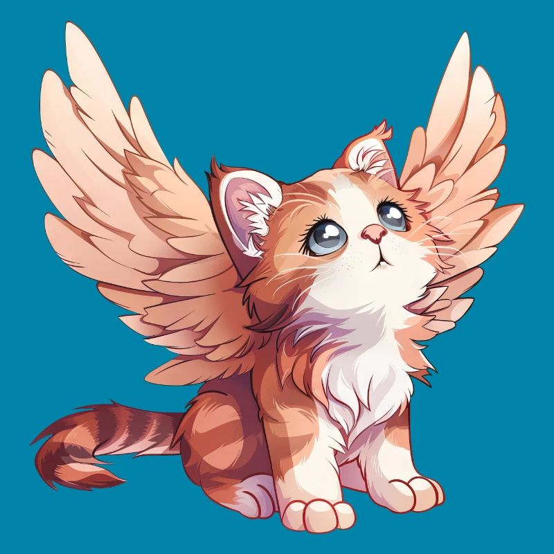 Conception de bande dessinée d’ange chat mignon