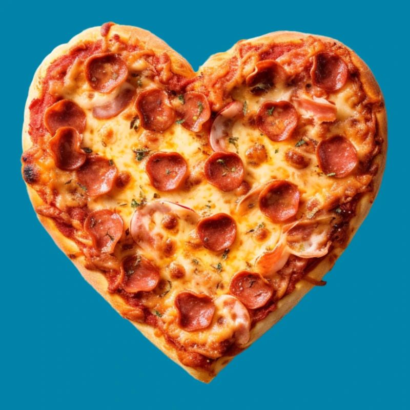 Heart Pepperoni Pizza Pattern