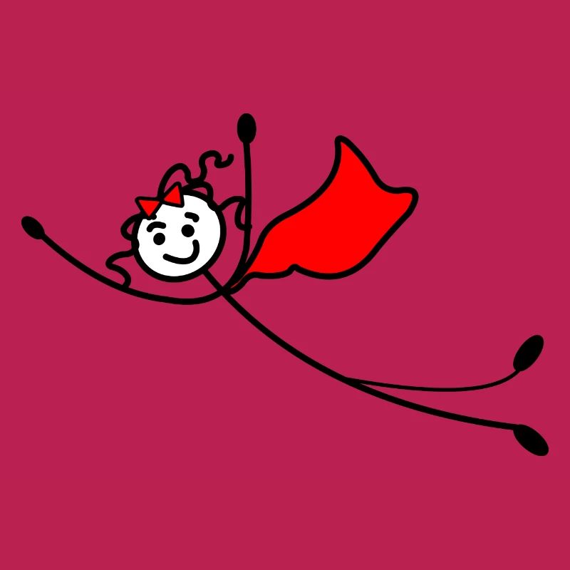 Fliegende Superfrau oder mit rotem Umhang