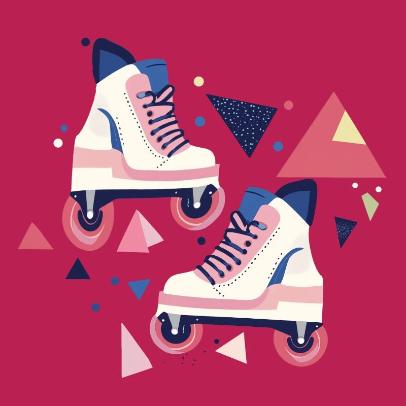 Rollschuhe mit 90er Jahren Muster