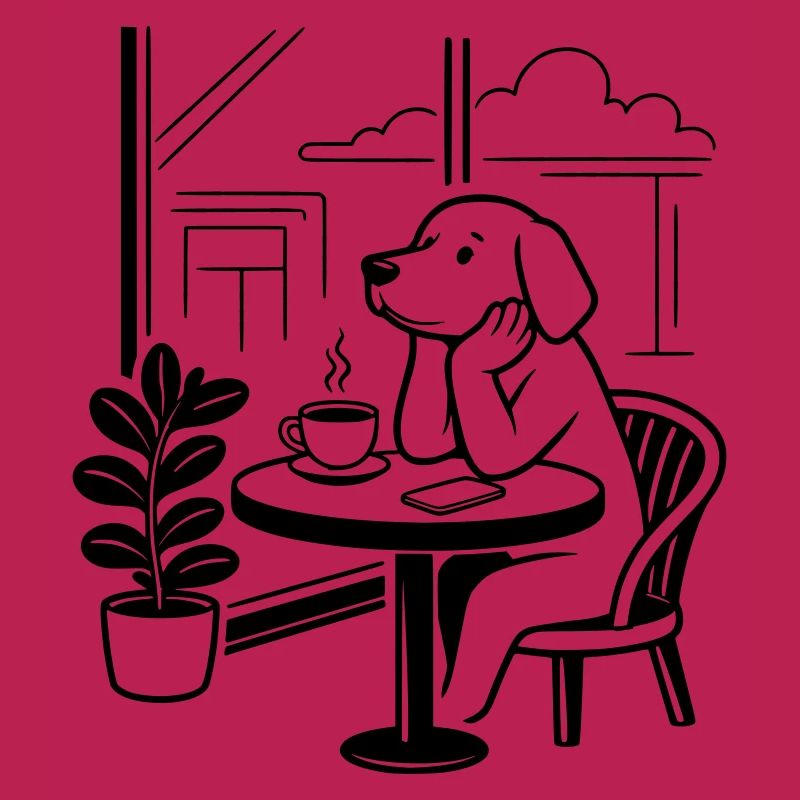 Hund im Café