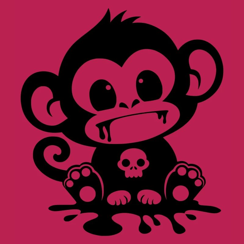 Singe Effrayant avec un Crâne