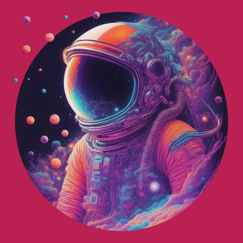 Astronaute néon dans l’espace couleur