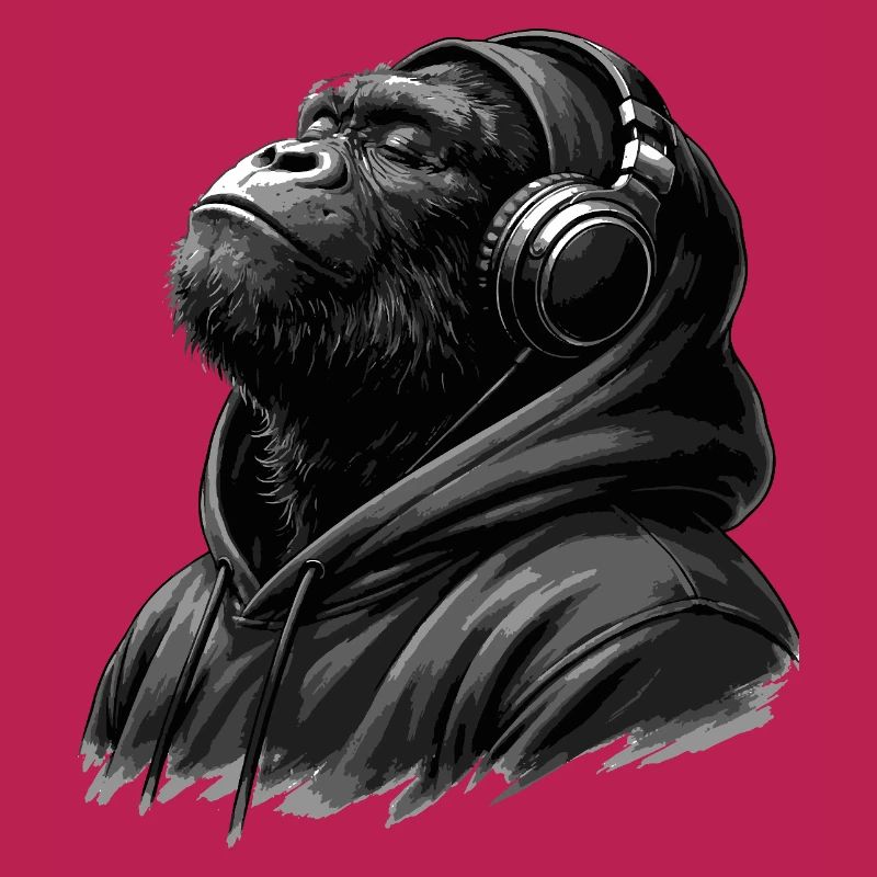 Gorilla schlägt Kapuzenpullover-Porträt