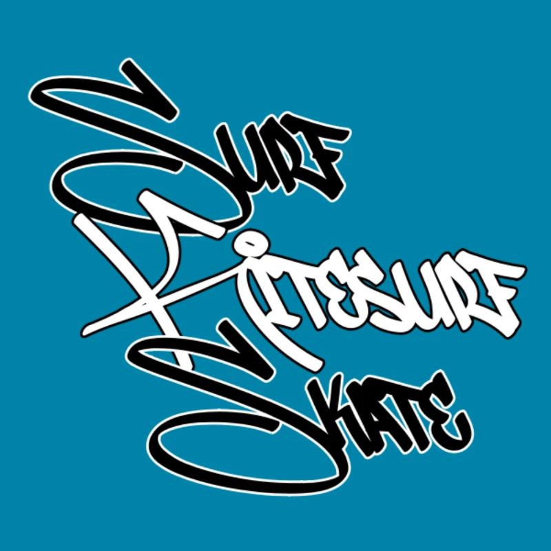 Graffiti Surf Script White