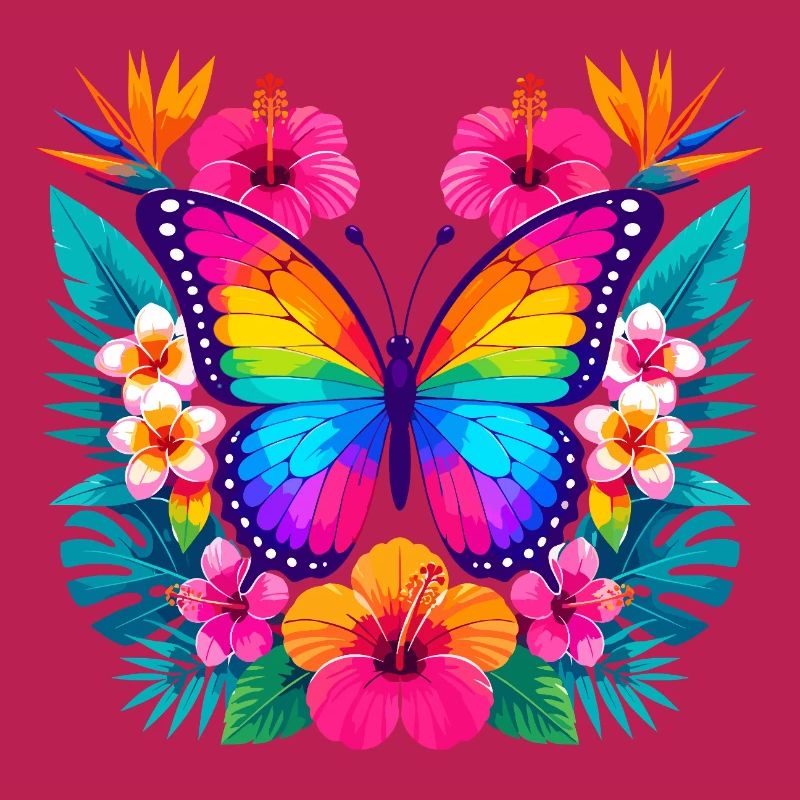 Papillon tropical coloré