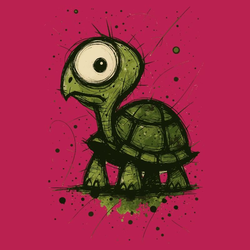 Funny Turtle with Big Eyes – Comic Splash