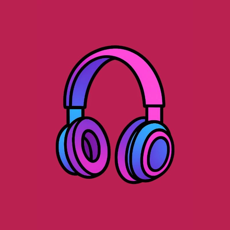 Neon Gradient Kopfhörer Illustration