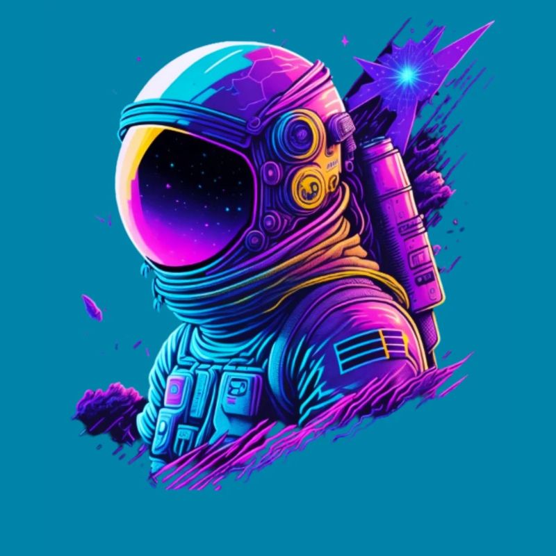 Synthwave Astronaute Space Explorer