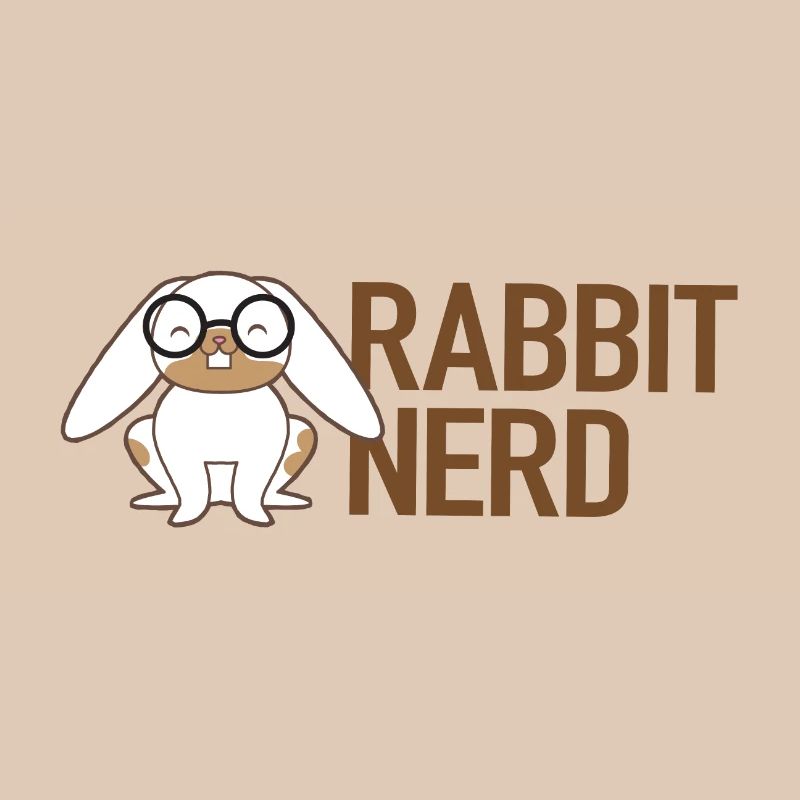 Nerd de lapin avec lapin blanc et brun