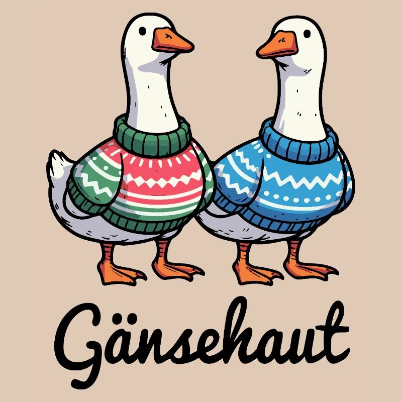 Gänsehaut - Gänse mit Strickpullovern