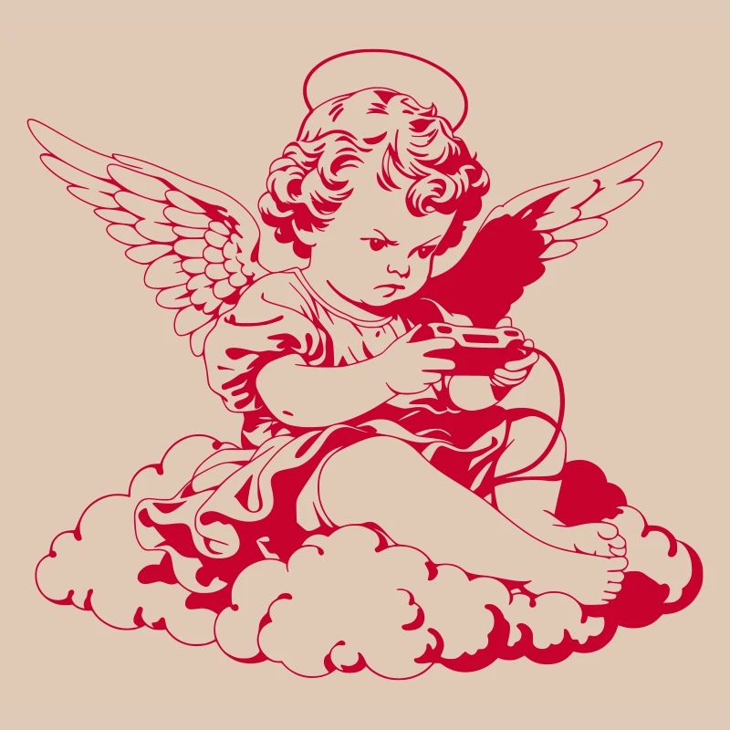 Gaming Engel – Cherub mit Controller