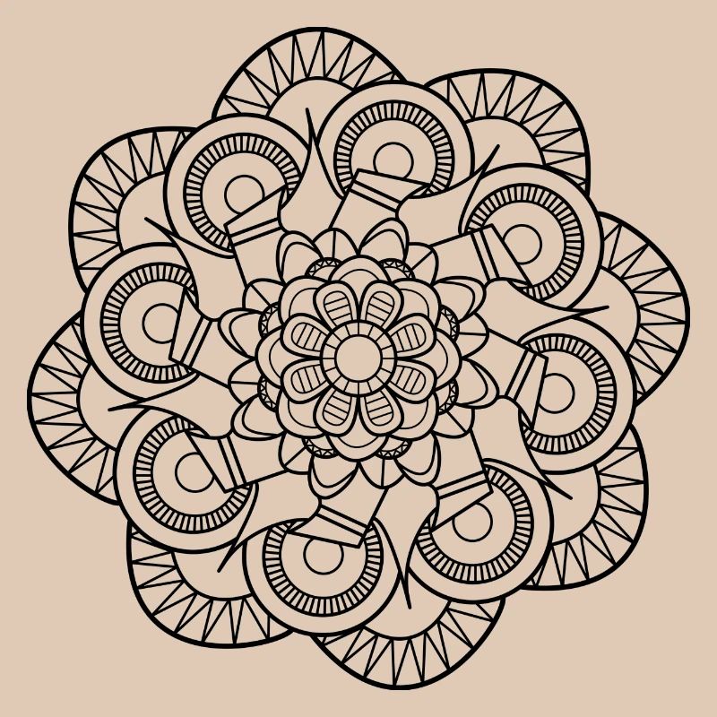 Vea-espèce Mandala Pattern: Fleur tentaculaire.