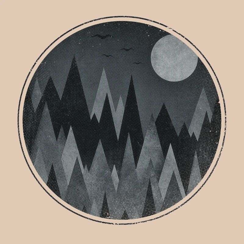 Black & White Triangles Abstract mountains design