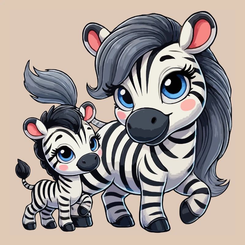 Zebra-Mutter mit Kind