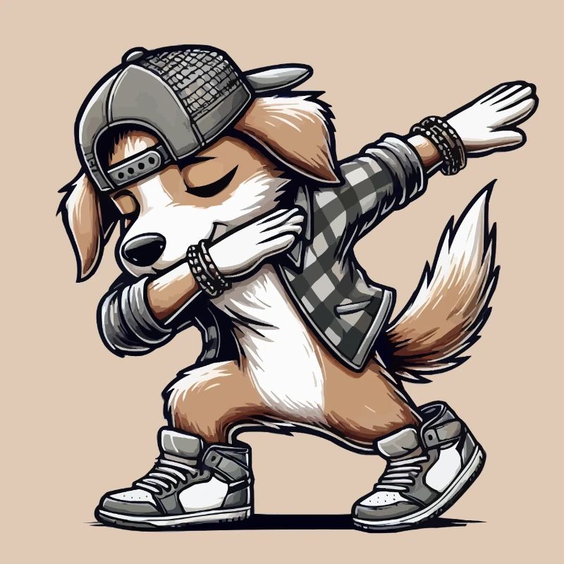 Bande dessinée de dabbing de chien