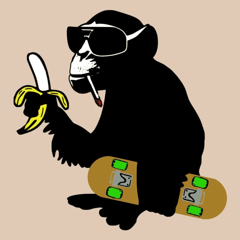 singe de planche à roulettes