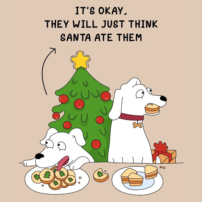 Chiens et biscuits de Noël