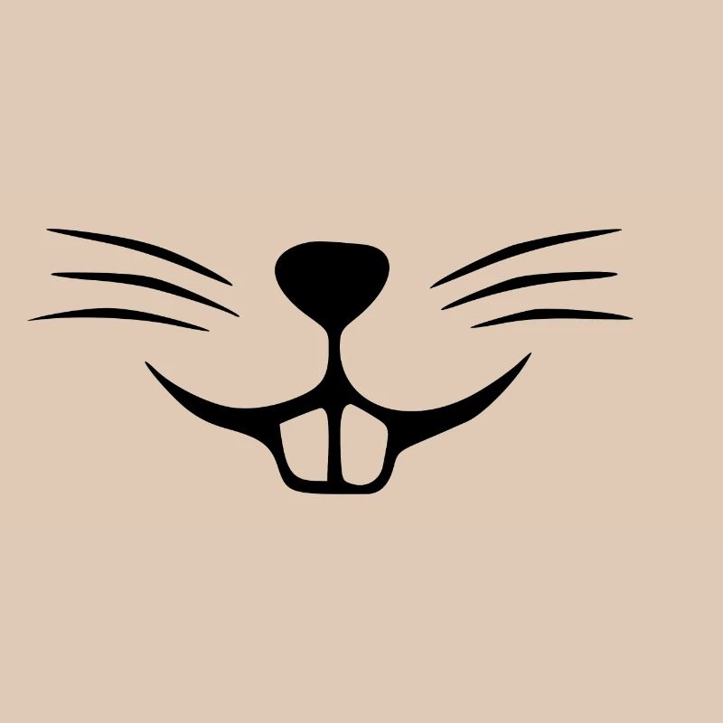 Rabbit face. Rabbit nose. Rabbit teeth