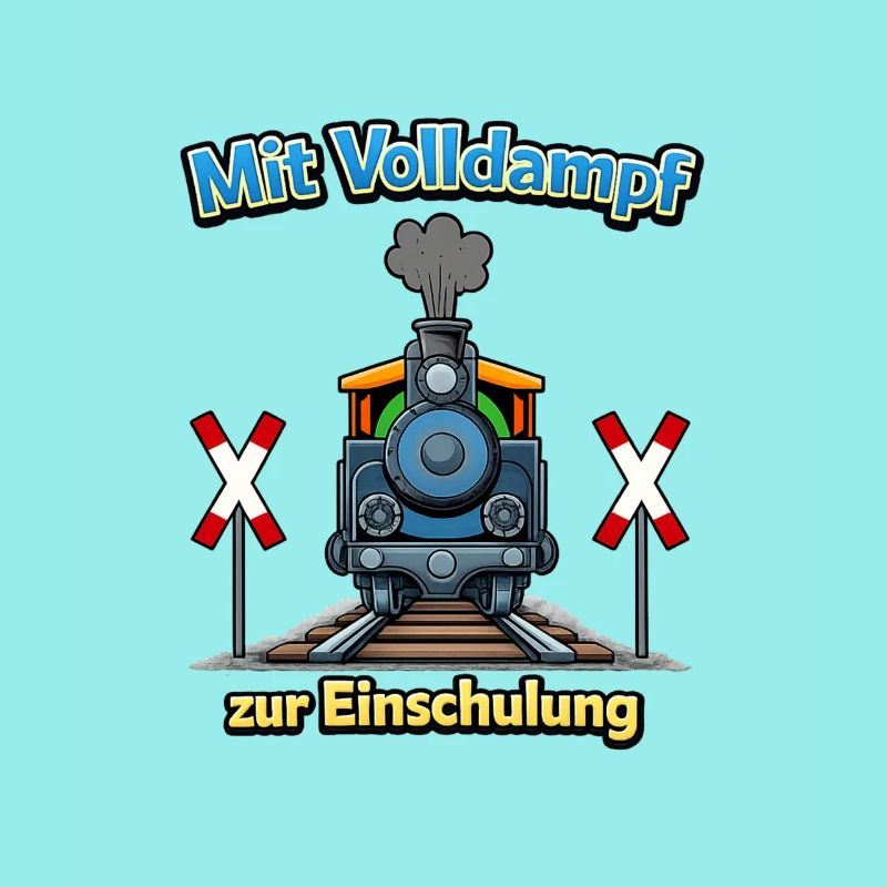 Dampflok zur Einschulung in die Schule