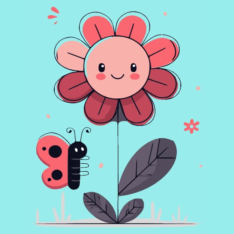 Fleur avec papillon