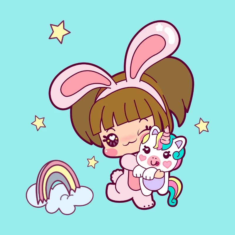Mädchen und Einhorn