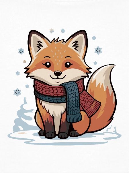 Winterlicher Fuchs mit Schal