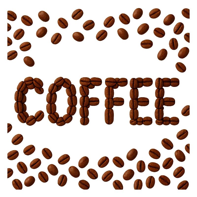 Kaffeebohnen Wortdesign