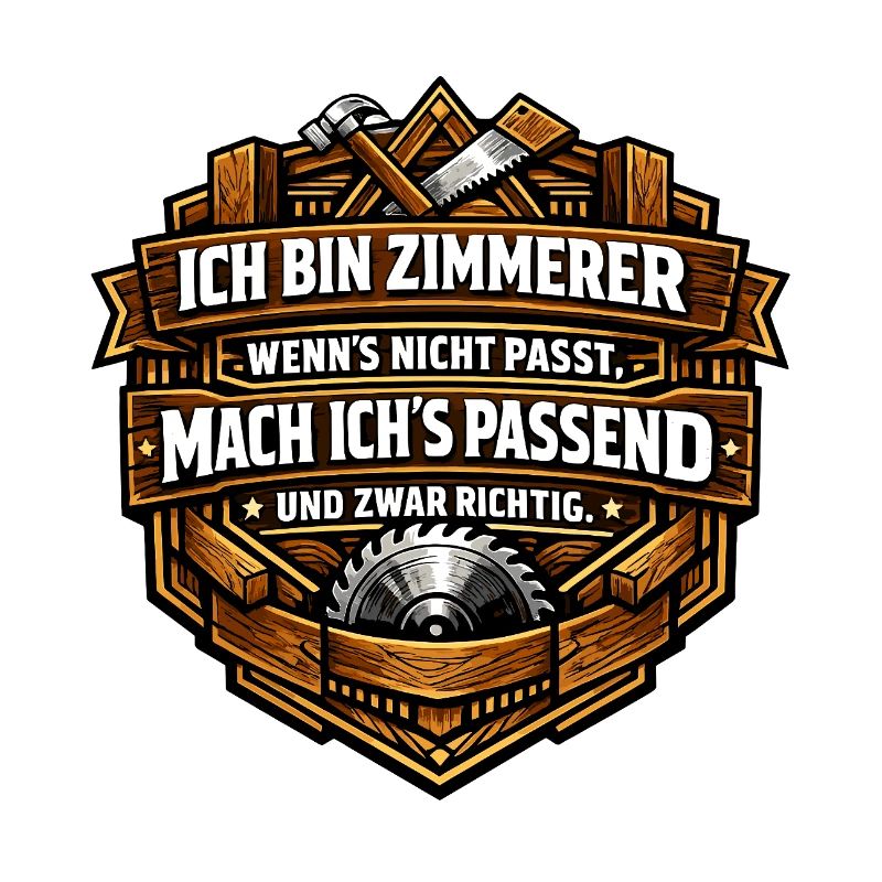 Ich bin Zimmerer Spruch Holz