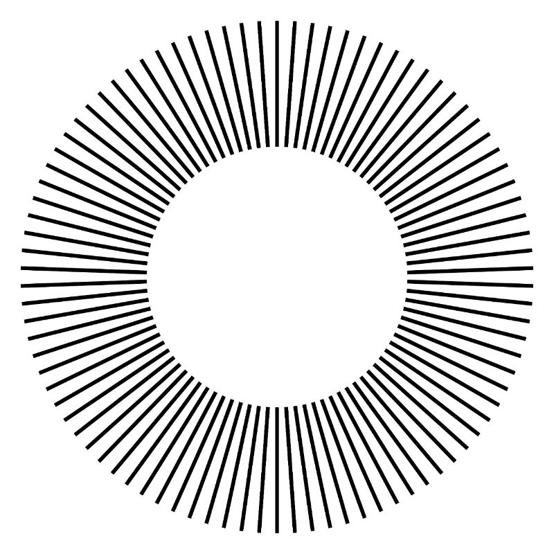 Conception de la composition des cercles de lignes