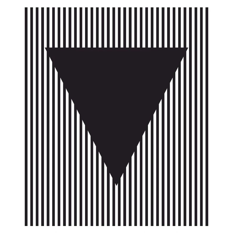 Triangle inversé sur champ rayé