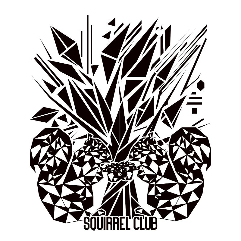 Lebensbaum mit Eichhörnchen – Geometrisches Design