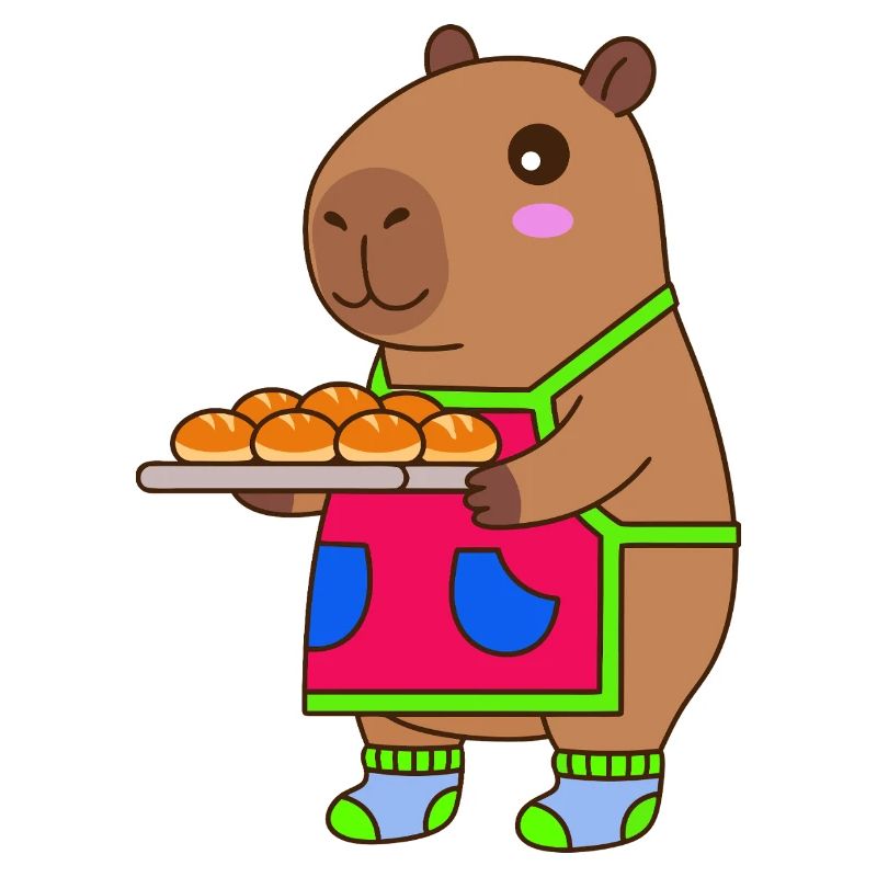 Capybara  Baker Apron with Buns
