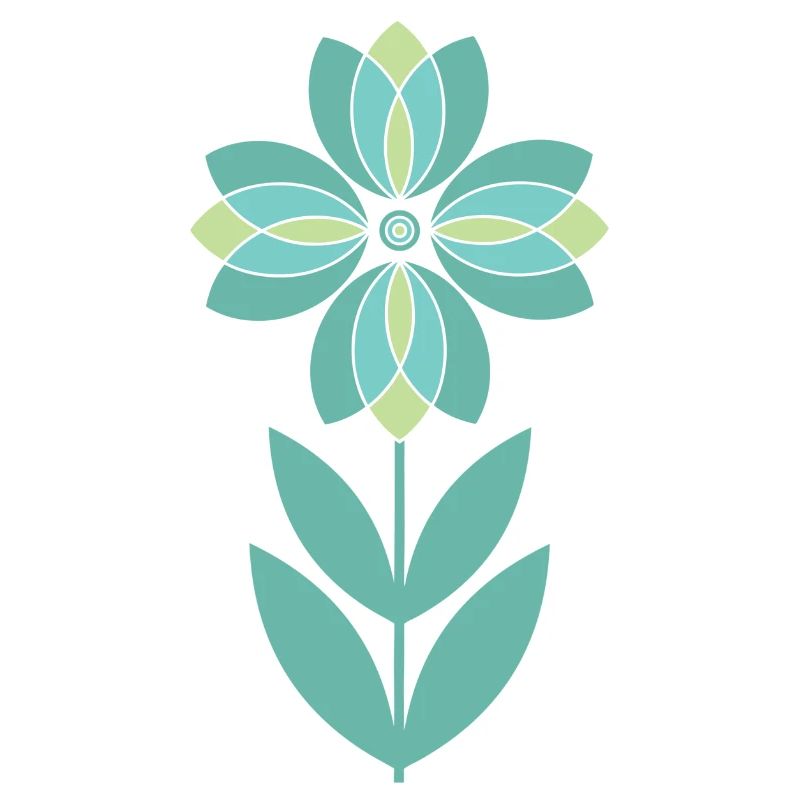 Fleur verte du milieu du siècle