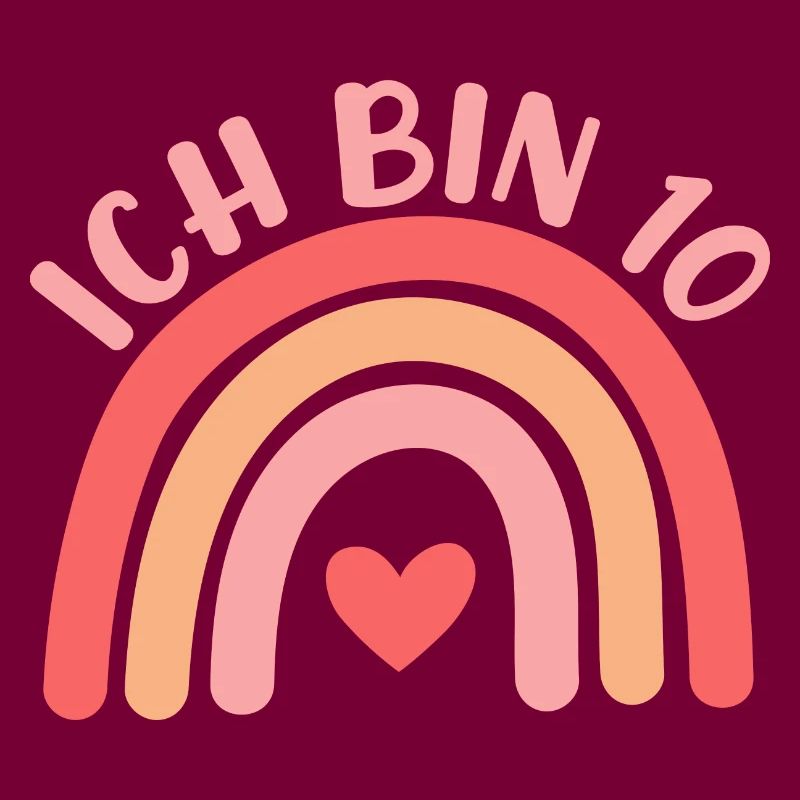 Ich bin 10 niedliche Regenbogen Design Junge Mädch