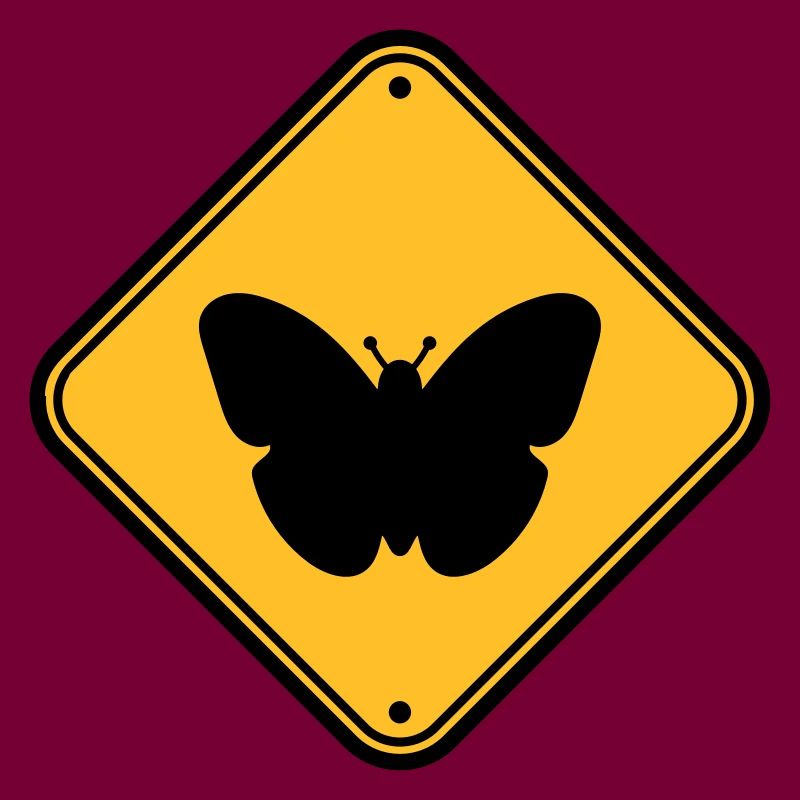 butterfly caution caution note shield zone