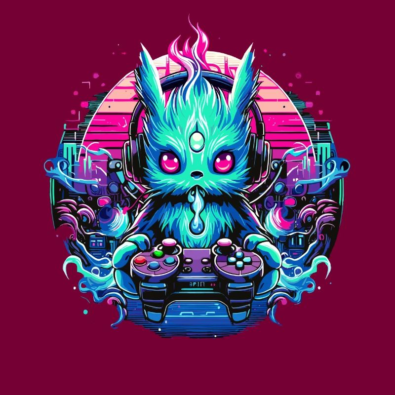 Synthwave Zocker Gaming Alien