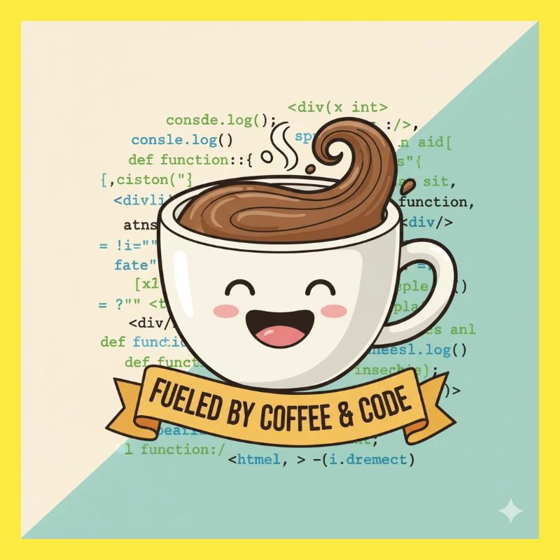 Happy Coffee Becher und Code