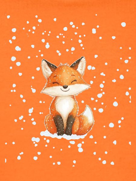 Fuchs mit Schneeflocken