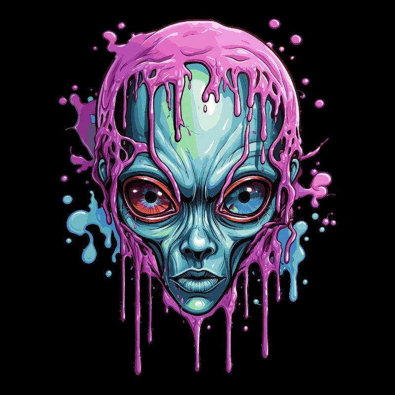 Crâne extraterrestre coloré