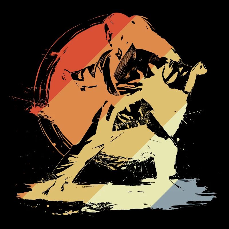 Karate Mädchen Skizze Vintage