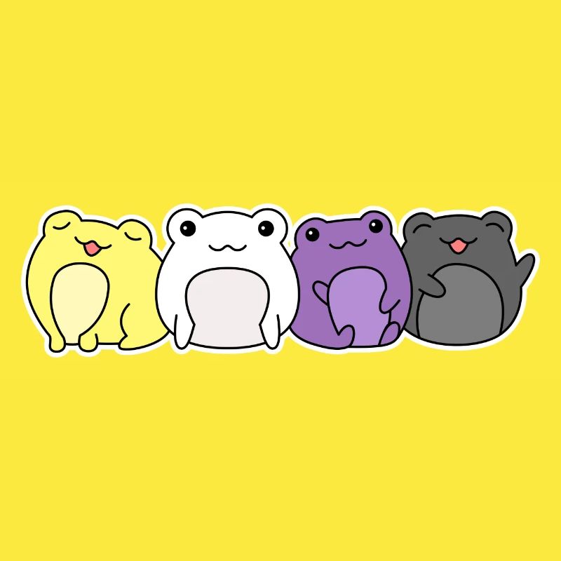 Non-binary flag frog design for proud Enbys