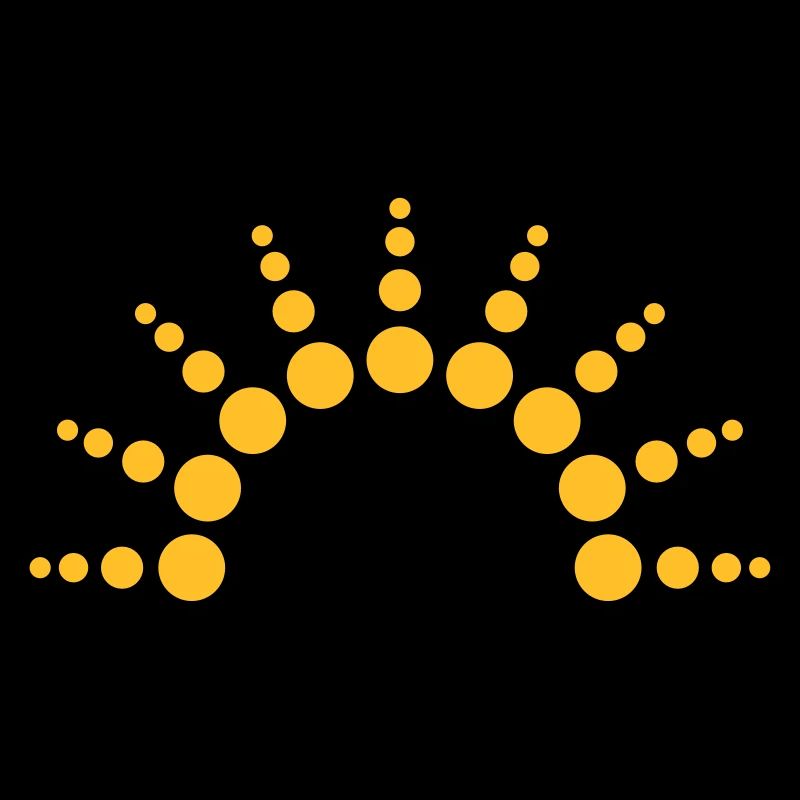 Half-circle circles points Sun logo