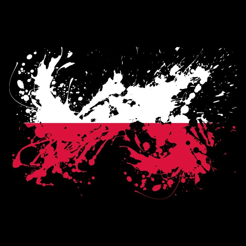 Polen Fahne polnische Flagge Farbklecks