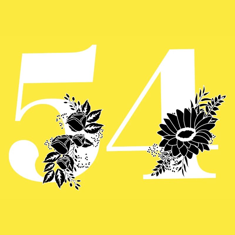 Nummer 54 Schwarze Blumen - 54. Blumengeburtstag