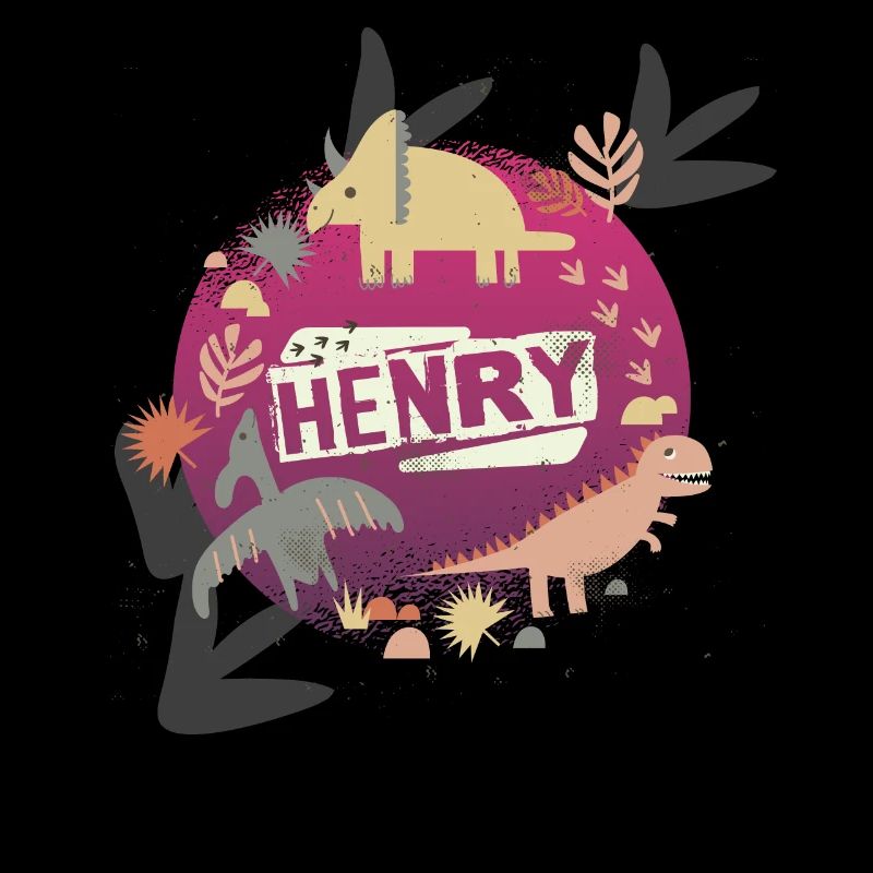 HENRY - Beautiful boy name with cute dinosaurs