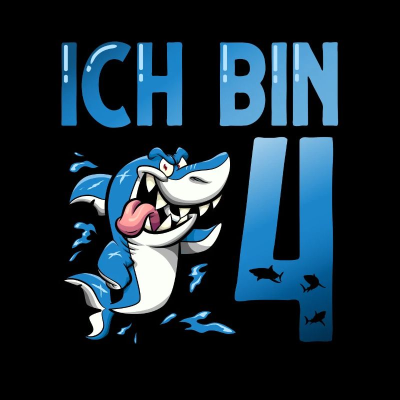 Ich bin schon 4. Kindergeburtstag Hai