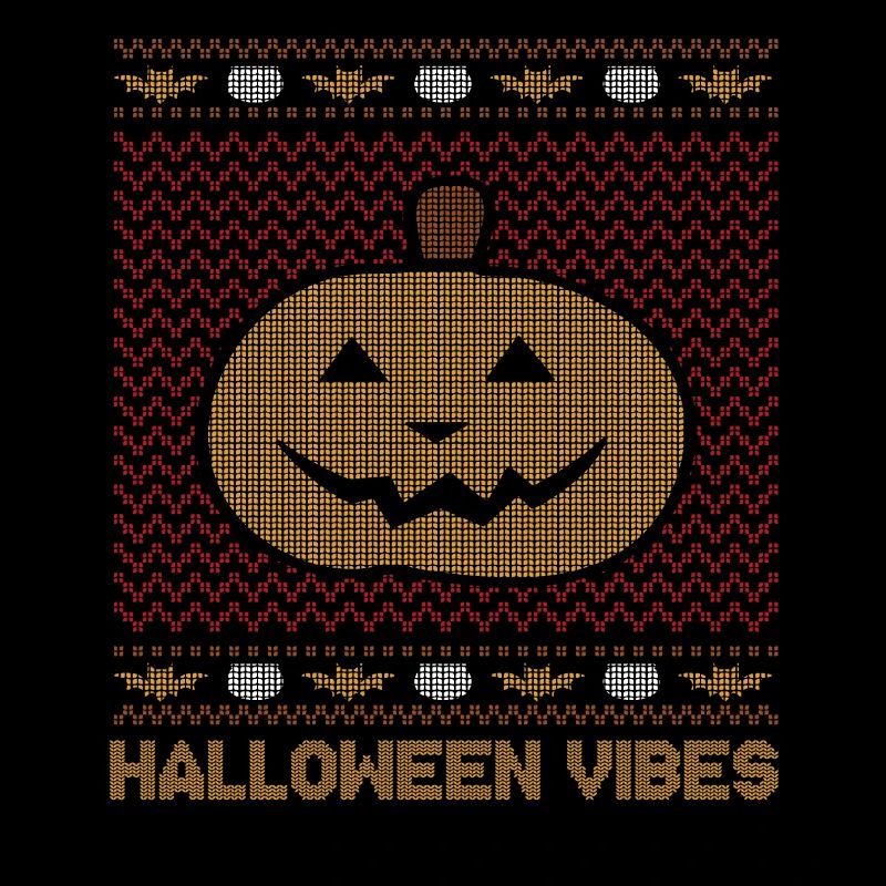 Stitch Pattern Pumpkin Creature Vibes Halloween