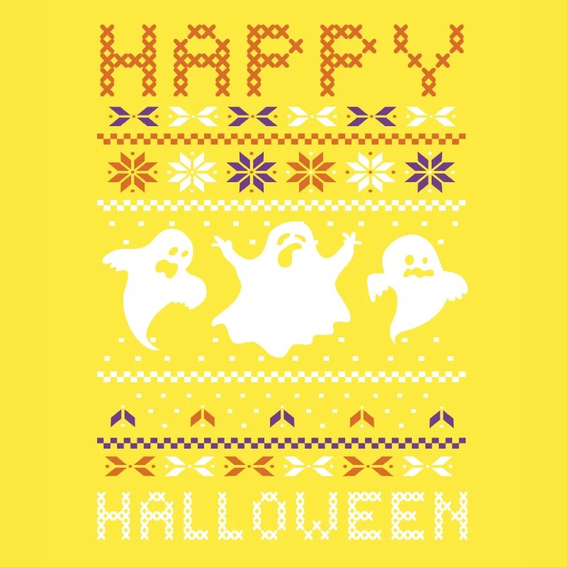 Stitch Pattern Ghost Creatures Joyeux Halloween